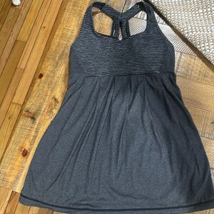 Lululemon Power Technique Tank - Black / Black Heathered Coal Mini Check
